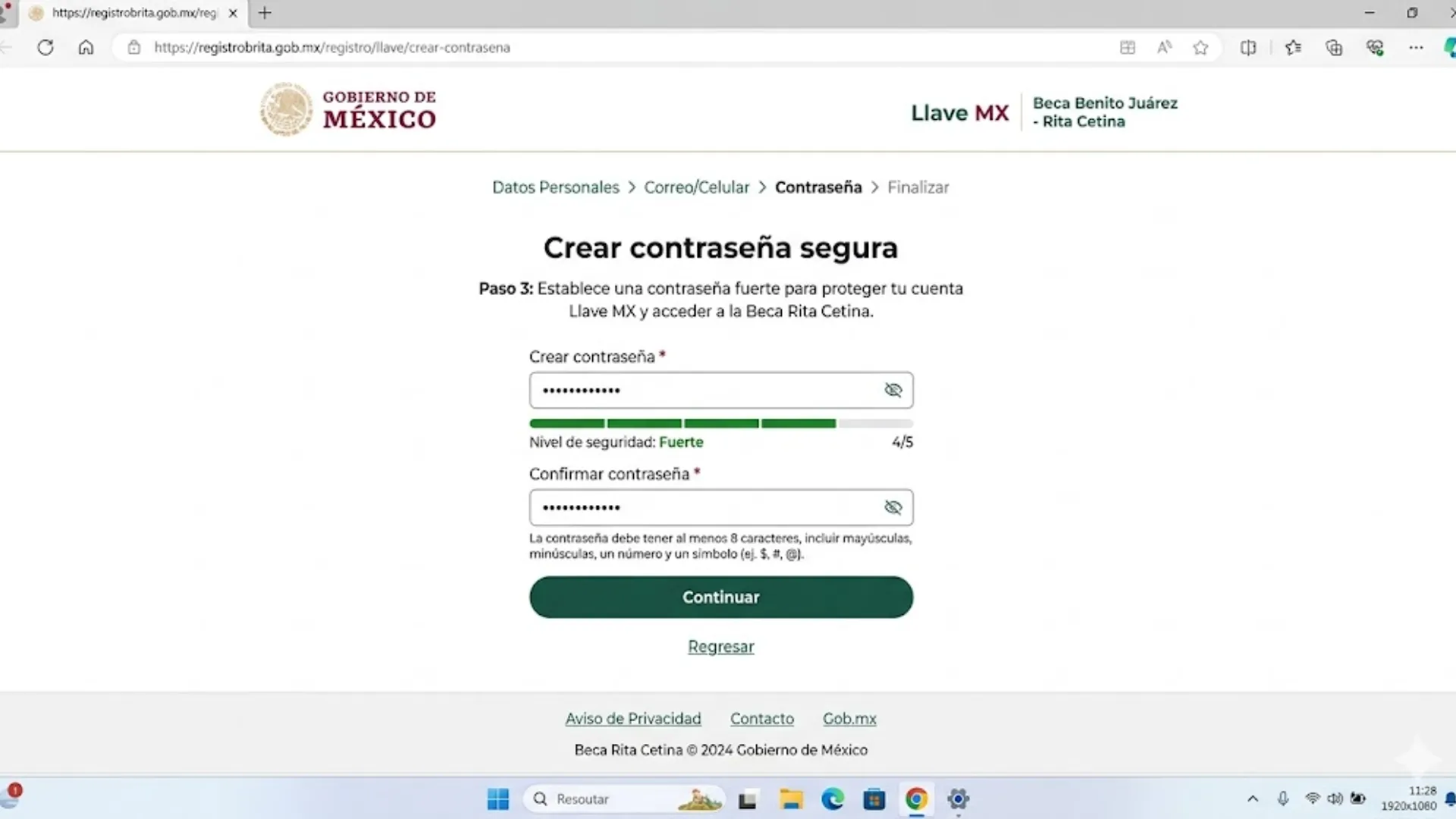 Crear contraseña segura