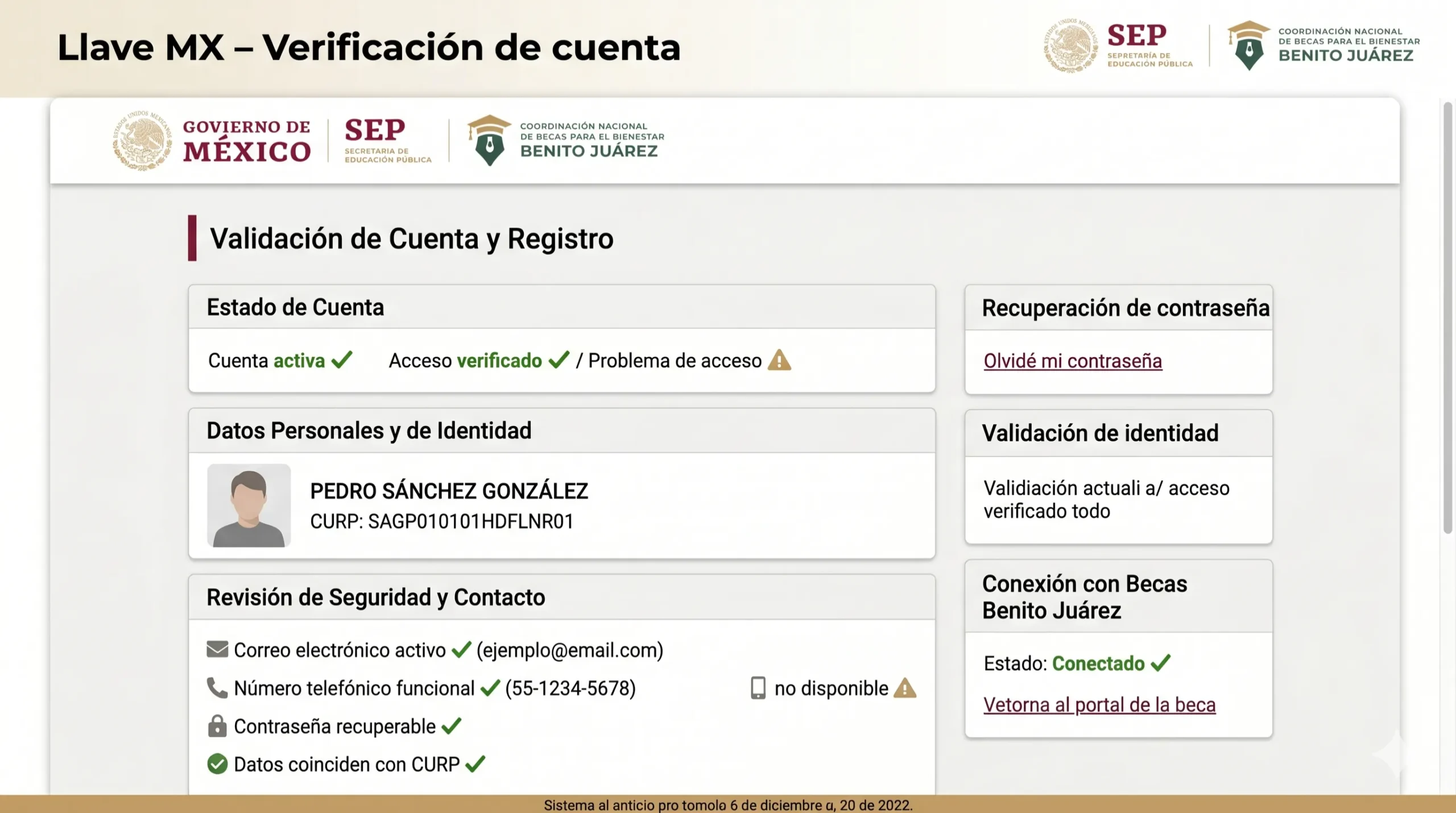 Crear o verificar la cuenta Llave MX