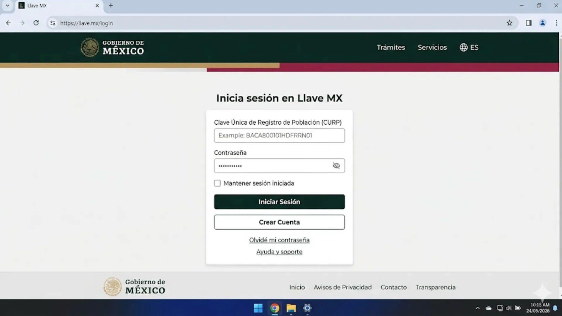 Entrar a la opción Recuperar cuenta