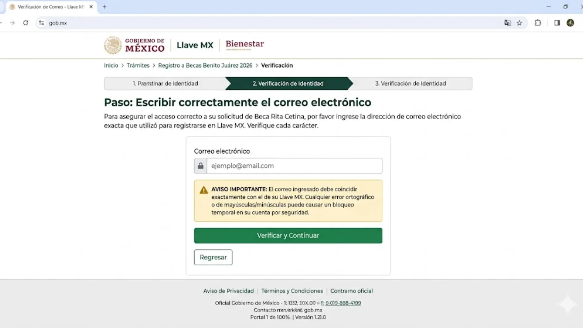 Registrar correo electrónico