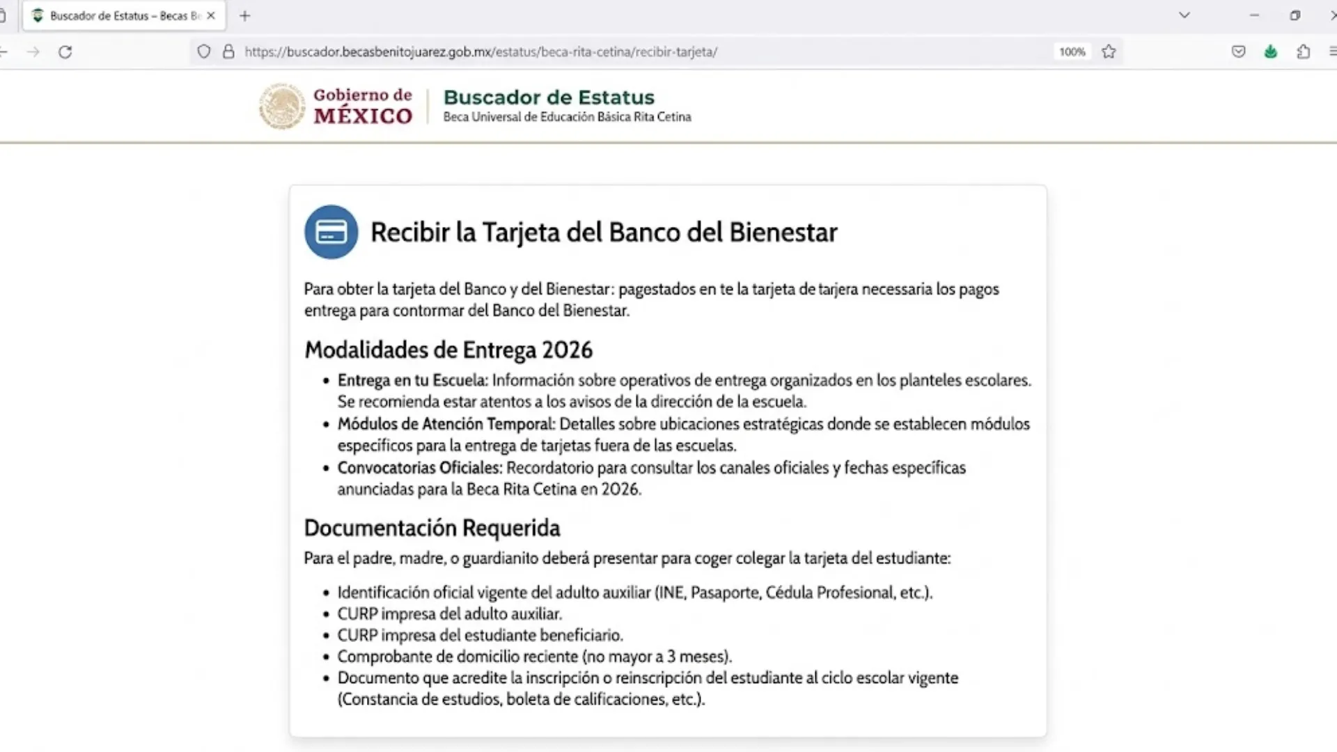 Recibir la Tarjeta del Banco del Bienestar
