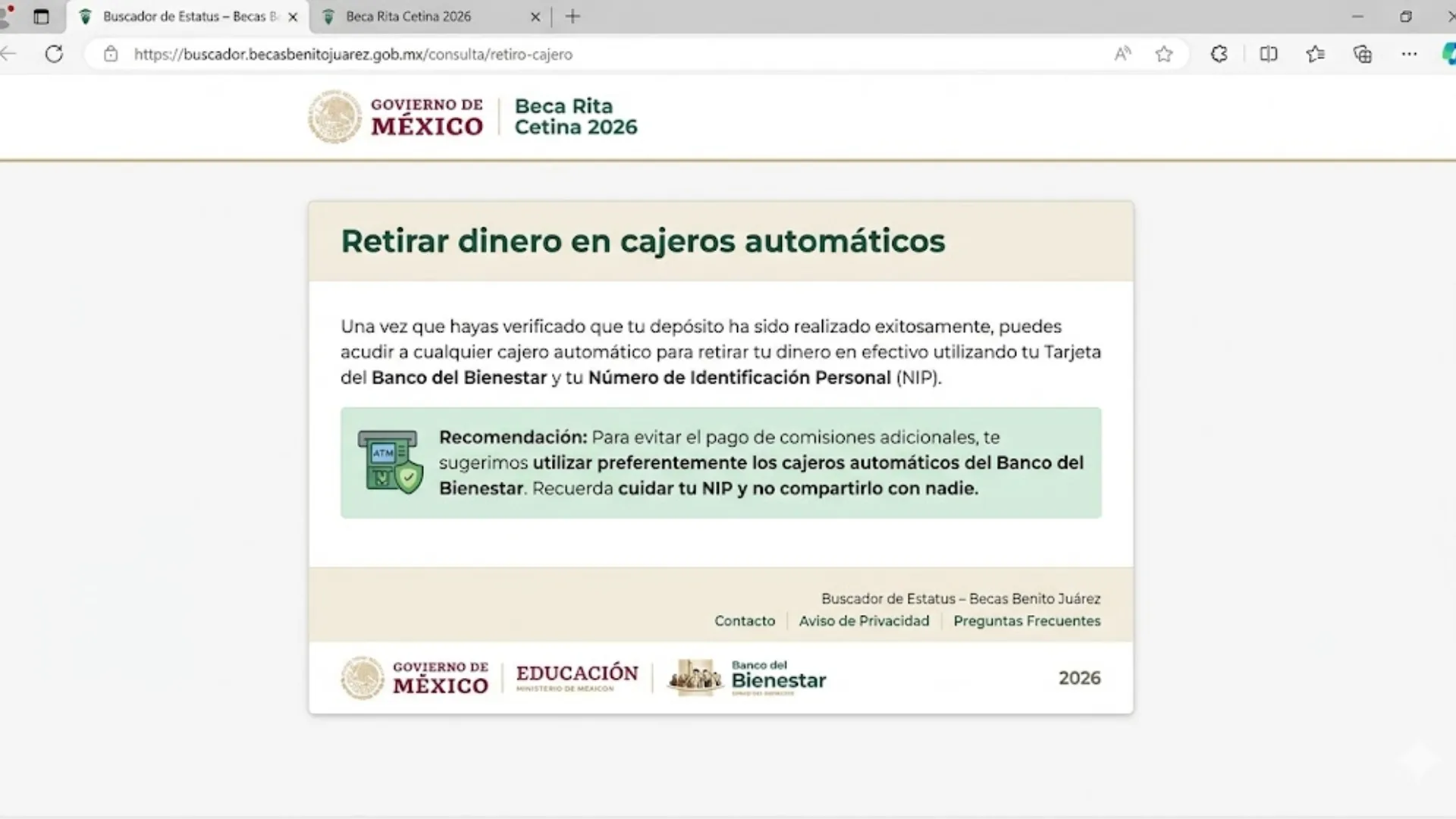 Retirar dinero en cajeros automáticos