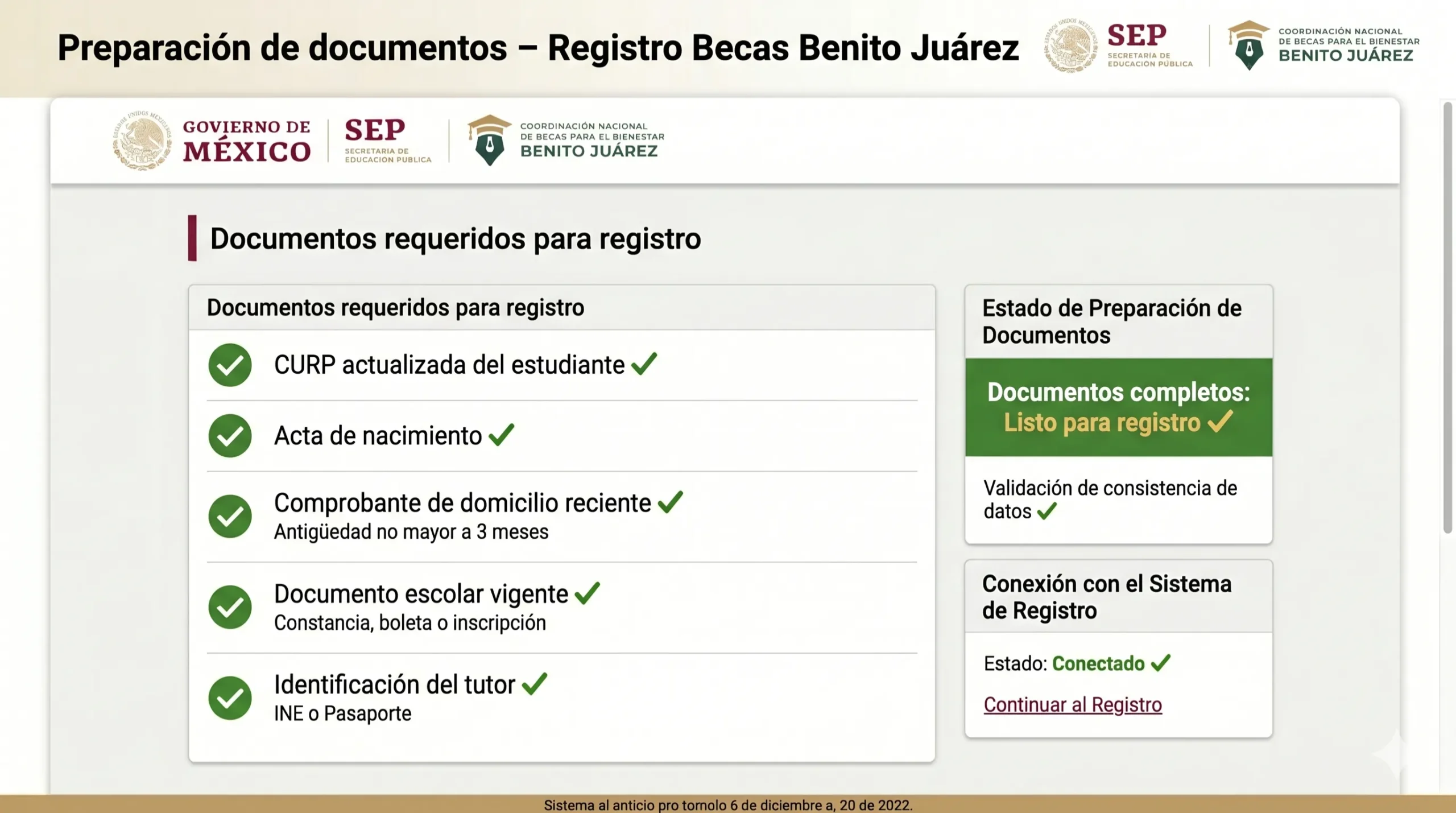 Reunir todos los documentos antes de iniciar