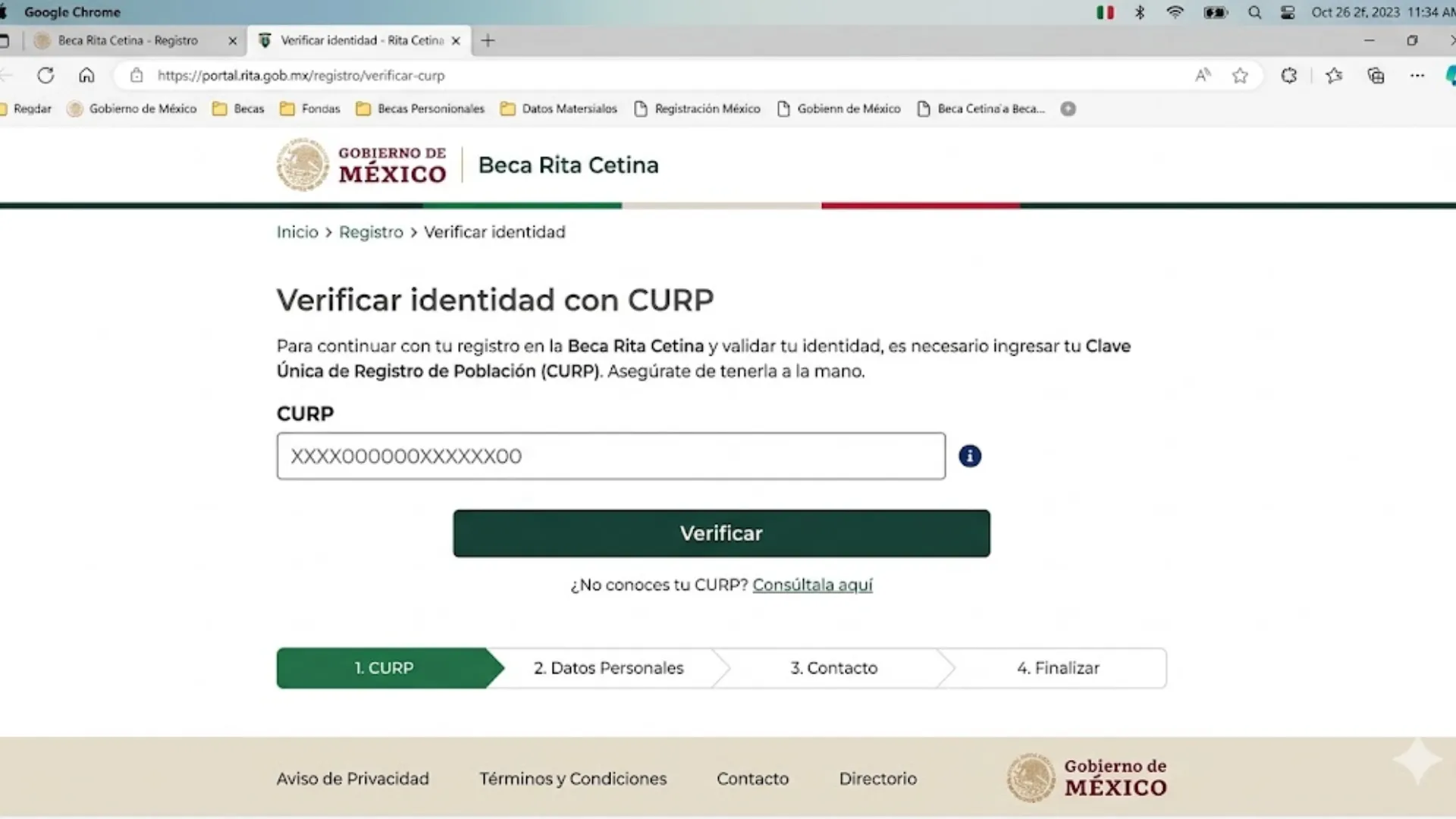 Verificar identidad con CURP