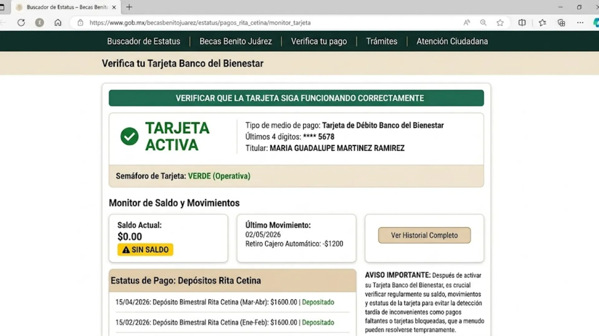 Verificar que la tarjeta siga funcionando correctamente
