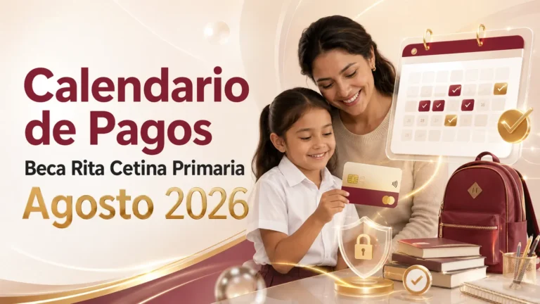 Calendario de Pagos Beca Rita Cetina Primaria Agosto 2026