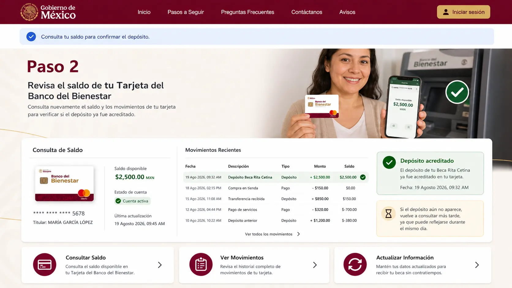 Revisa el saldo de tu Tarjeta del Banco del Bienestar
